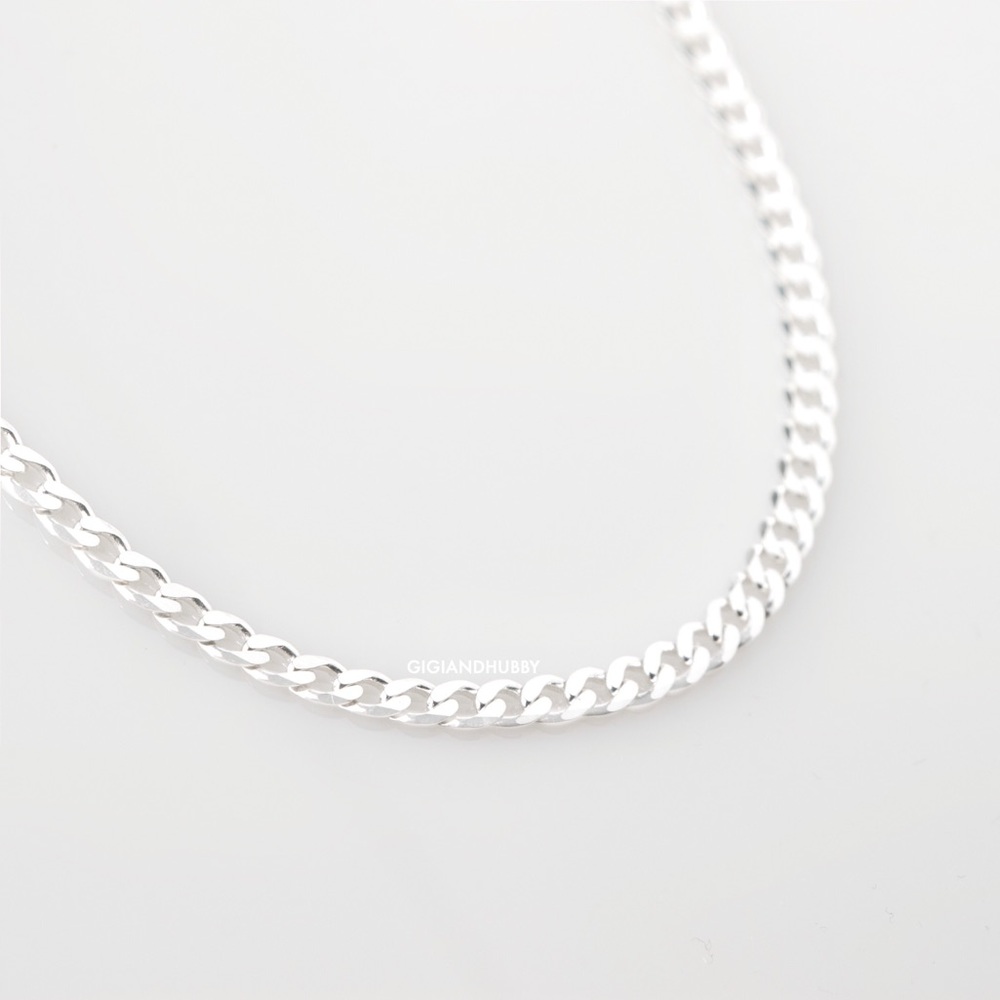 ⚡️NEW! Sterling silver flat curb chain necklace